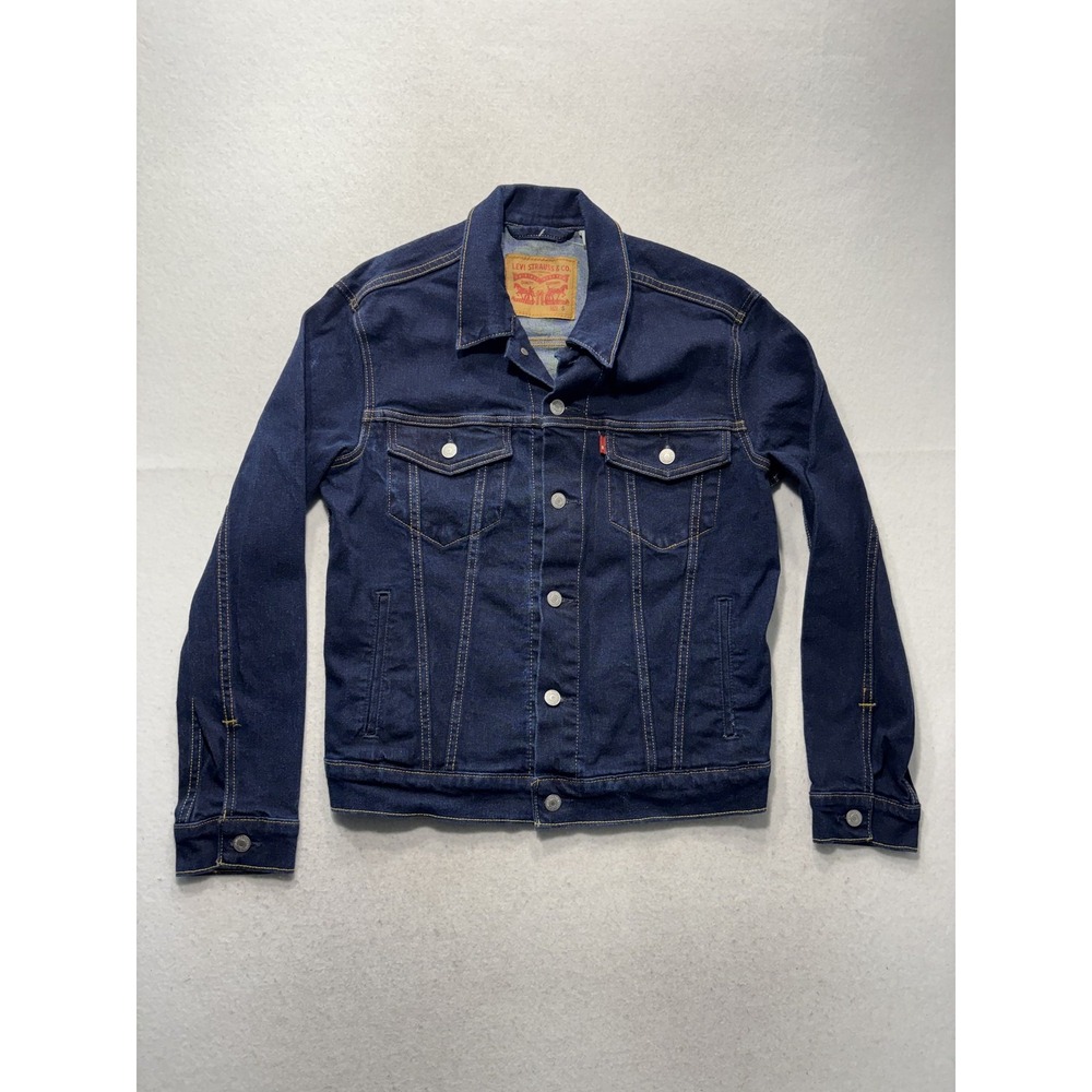 Levi's Jacket Mens Small Blue Denim Button Front Trucker Jean Unlined Casual